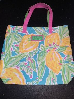 Lilly Pulitzer Lemon Print Canvas Tote - Pink, Yellow & Aqua